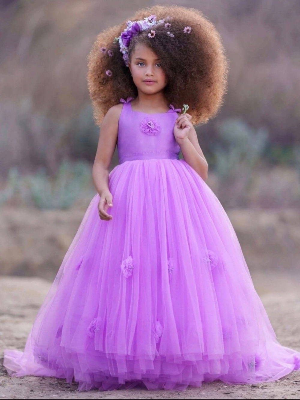 Dollcake Lavender Tulle Flower Girl Dress